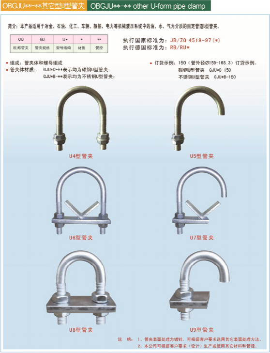 U型管夾