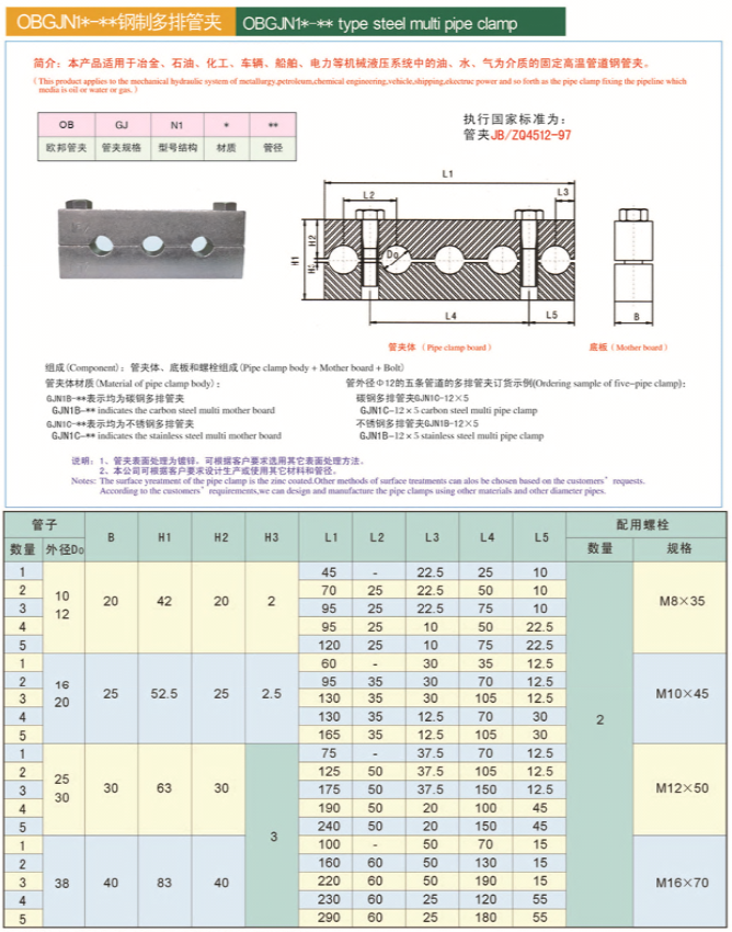 鋼制管夾